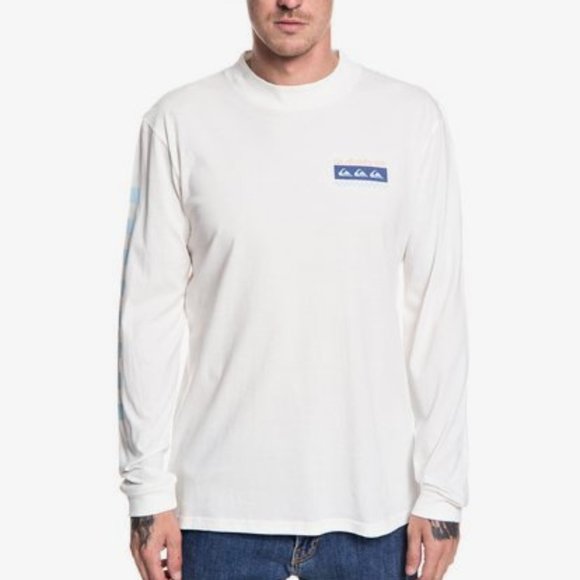 QUICKSILVER MEN'S Surf Class Long Sleeve Tee white Size Small  NEW - Picture 2 of 6